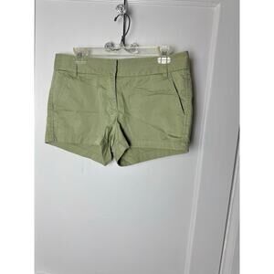 J. Crew Chino Shorts Women's 6 Army Olive Green Preppy Classic Polished Mid Rise